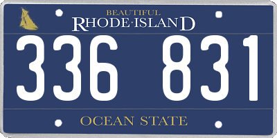 RI license plate 336831