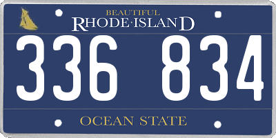 RI license plate 336834