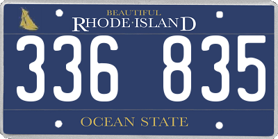 RI license plate 336835