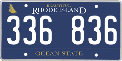 RI license plate 336836