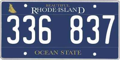 RI license plate 336837