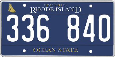 RI license plate 336840