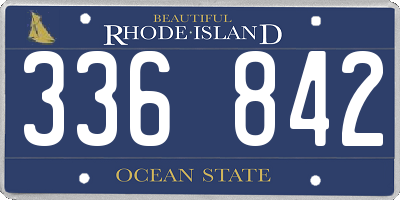 RI license plate 336842