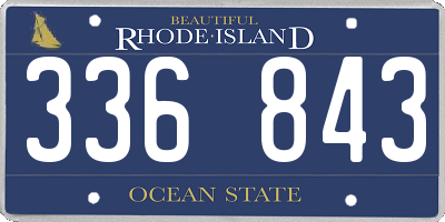 RI license plate 336843