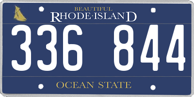 RI license plate 336844