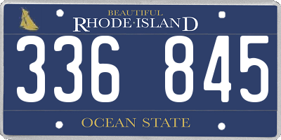 RI license plate 336845
