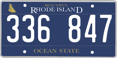 RI license plate 336847