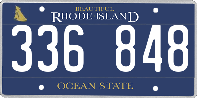RI license plate 336848
