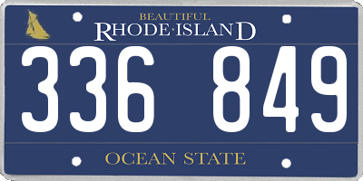 RI license plate 336849