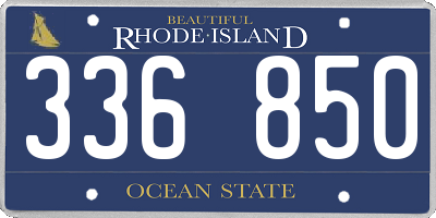RI license plate 336850