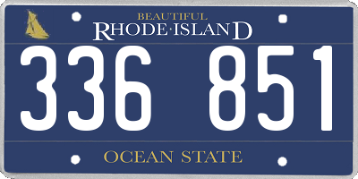 RI license plate 336851