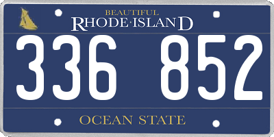 RI license plate 336852
