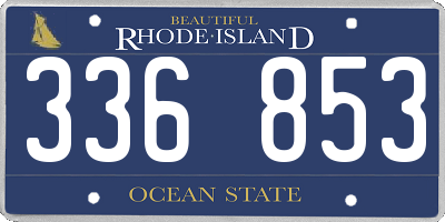 RI license plate 336853