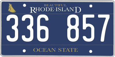 RI license plate 336857