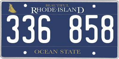 RI license plate 336858