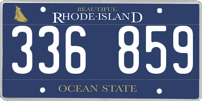 RI license plate 336859