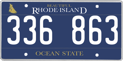 RI license plate 336863