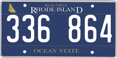 RI license plate 336864