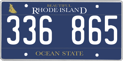 RI license plate 336865