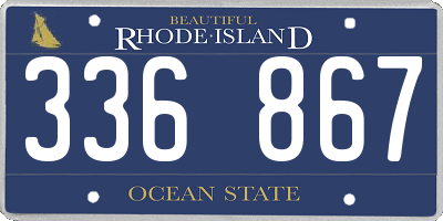 RI license plate 336867