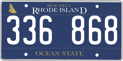 RI license plate 336868