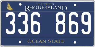 RI license plate 336869