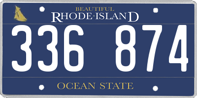 RI license plate 336874