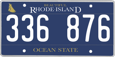 RI license plate 336876