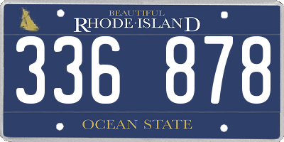 RI license plate 336878