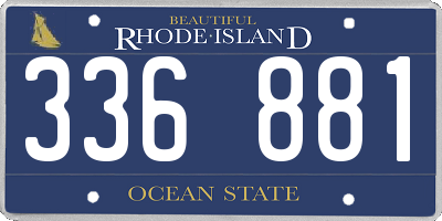 RI license plate 336881