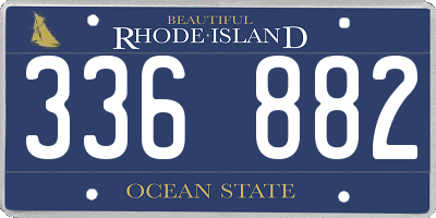 RI license plate 336882