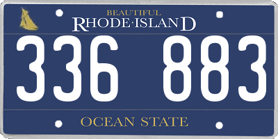 RI license plate 336883