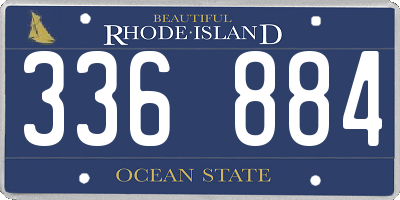 RI license plate 336884