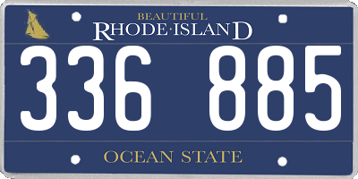 RI license plate 336885