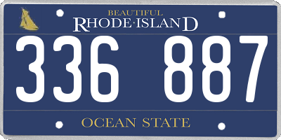RI license plate 336887