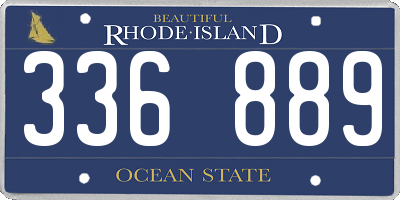 RI license plate 336889