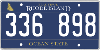 RI license plate 336898