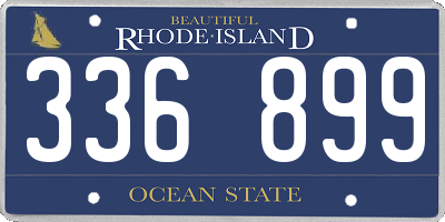 RI license plate 336899