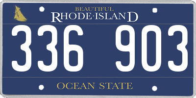RI license plate 336903