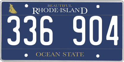 RI license plate 336904