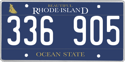 RI license plate 336905