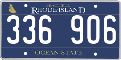 RI license plate 336906