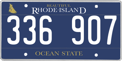 RI license plate 336907