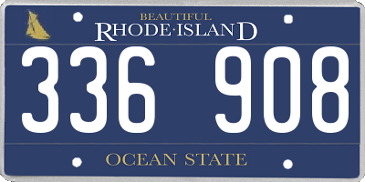 RI license plate 336908