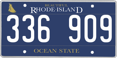 RI license plate 336909