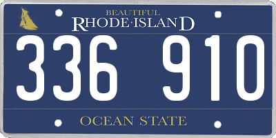 RI license plate 336910