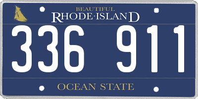 RI license plate 336911