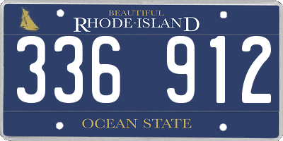 RI license plate 336912