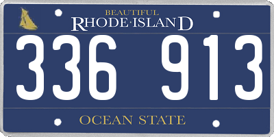 RI license plate 336913