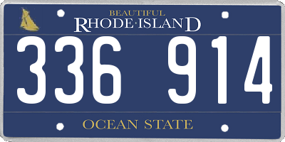 RI license plate 336914